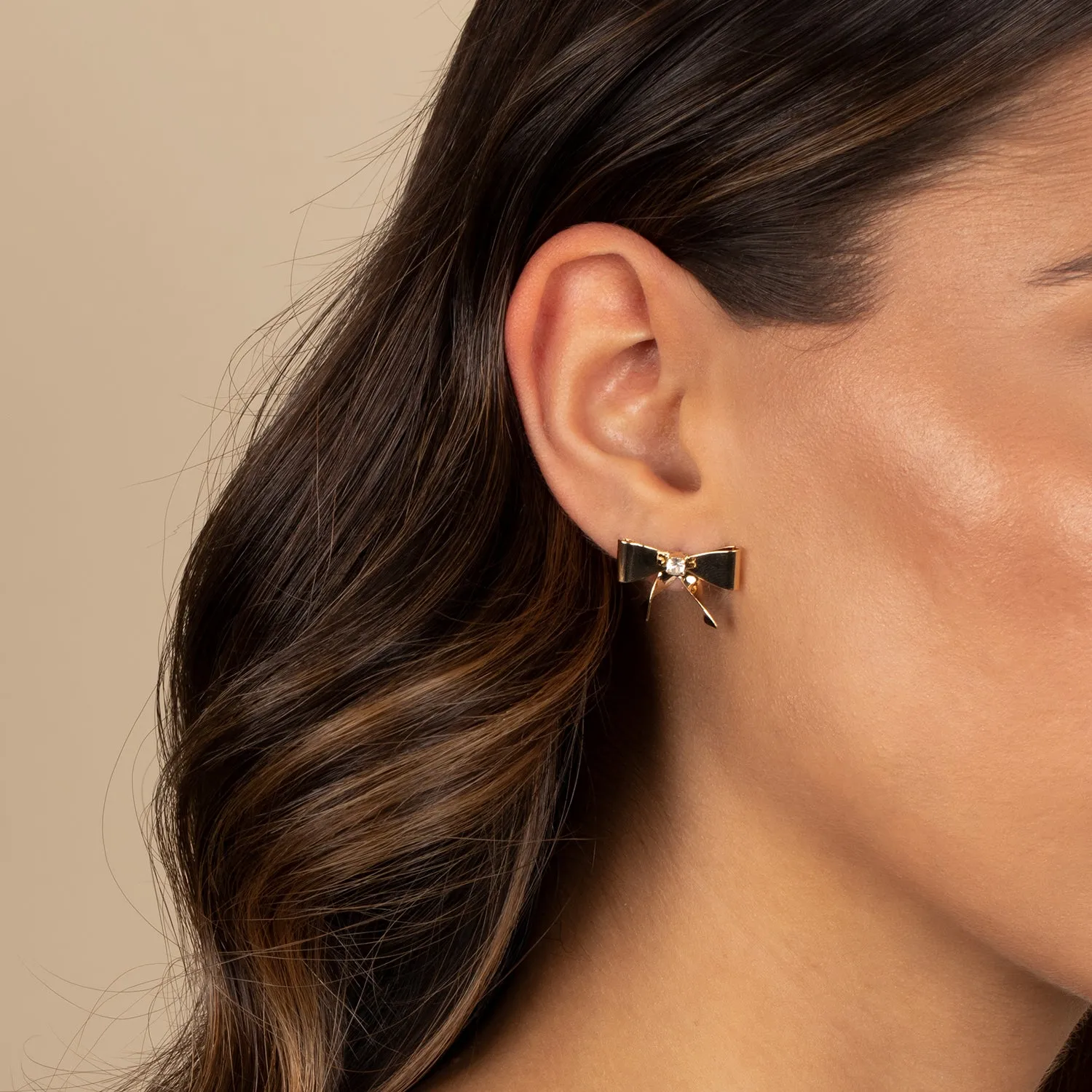 CZ Bow Tie Stud Earring sold by Adina Eden's product image thumbnail 2