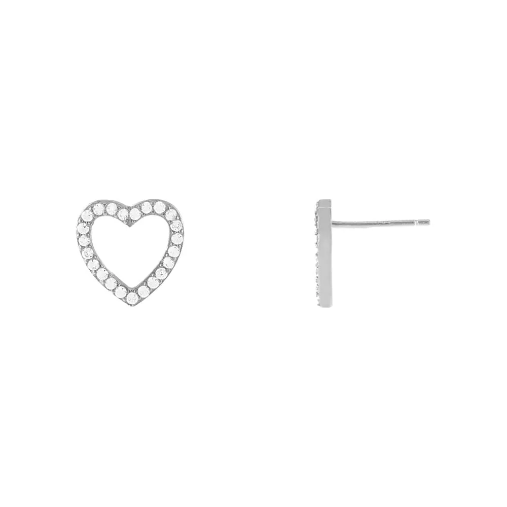 Pavé Heart Outline Stud Earring sold by Adina Eden's product image thumbnail 2