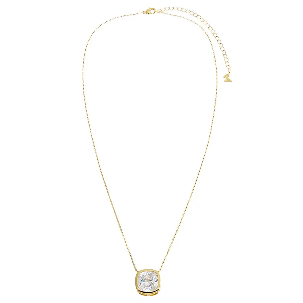 CZ Cushion Bezel Shape Pendant Necklace sold by Adina Eden's product image thumbnail 3