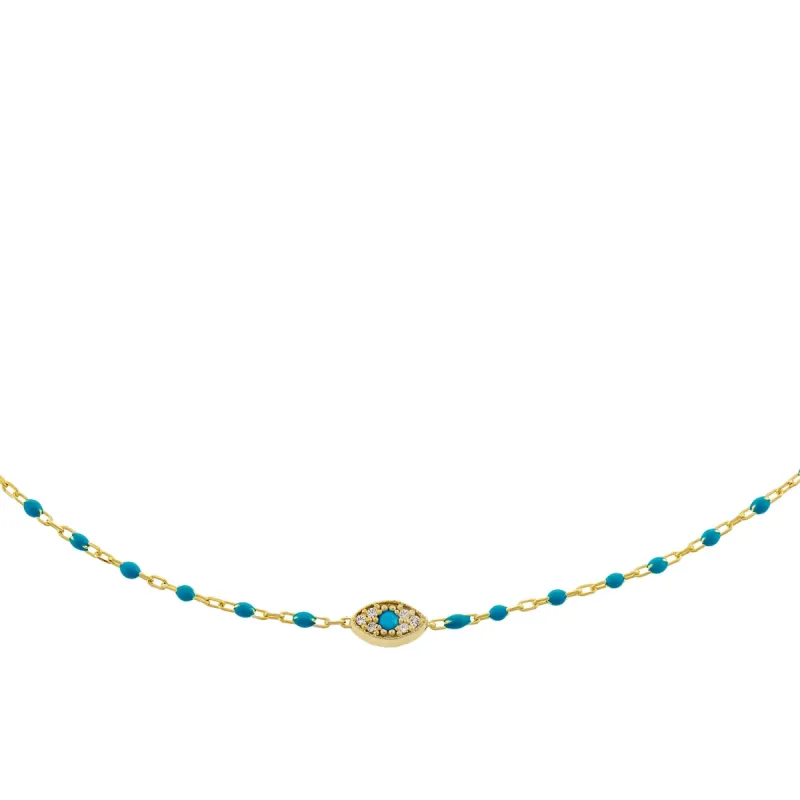 Evil Eye Enamel Necklace sold by Adina Eden's