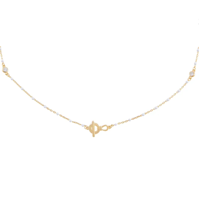 CZ X Enamel Toggle Choker sold by Adina Eden's