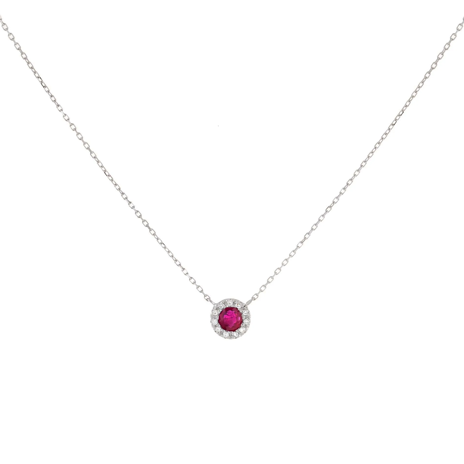 Diamond X Colored Gemstone Circle Necklace 14K sold by Adina Eden's product image thumbnail 2