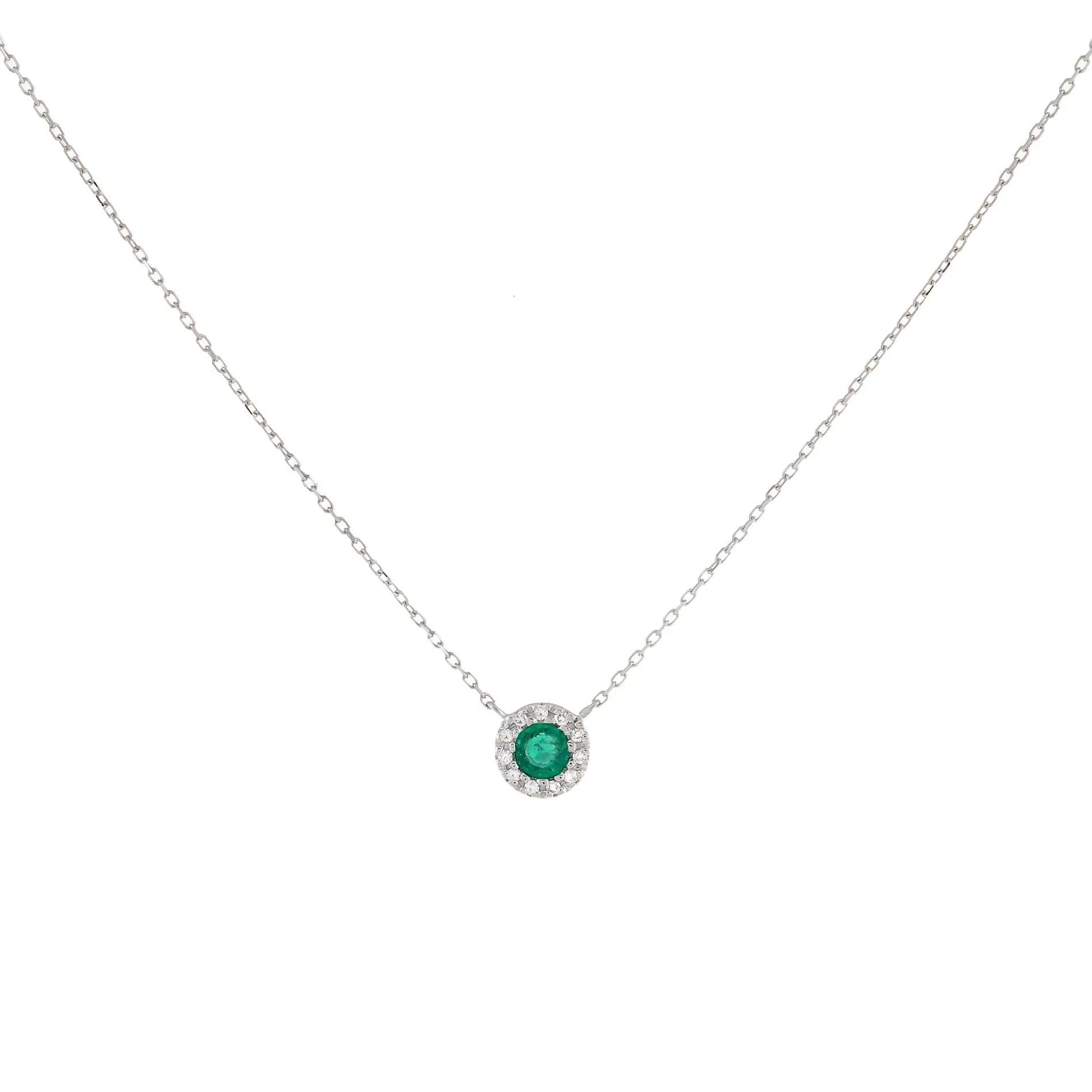 Diamond X Colored Gemstone Circle Necklace 14K sold by Adina Eden's product image thumbnail 4