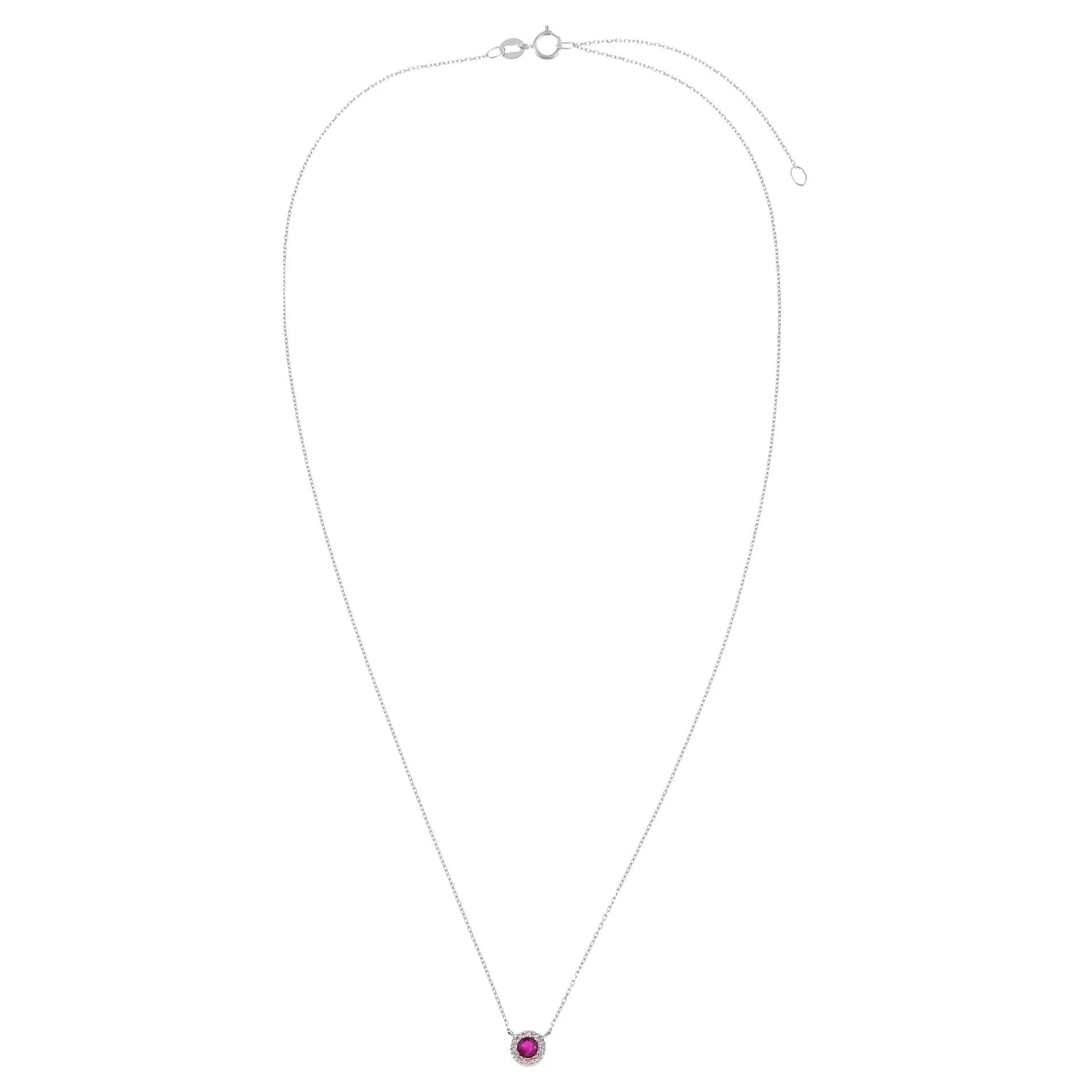 Diamond X Colored Gemstone Circle Necklace 14K sold by Adina Eden's product image thumbnail 3