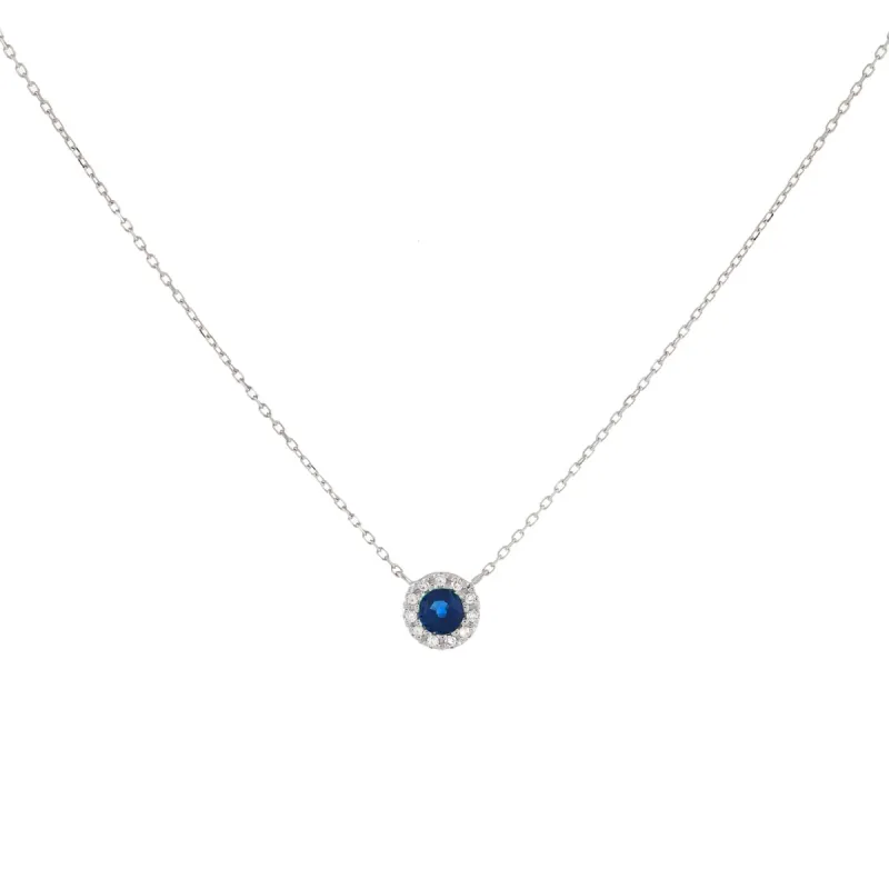 Diamond X Colored Gemstone Circle Necklace 14K sold by Adina Eden's