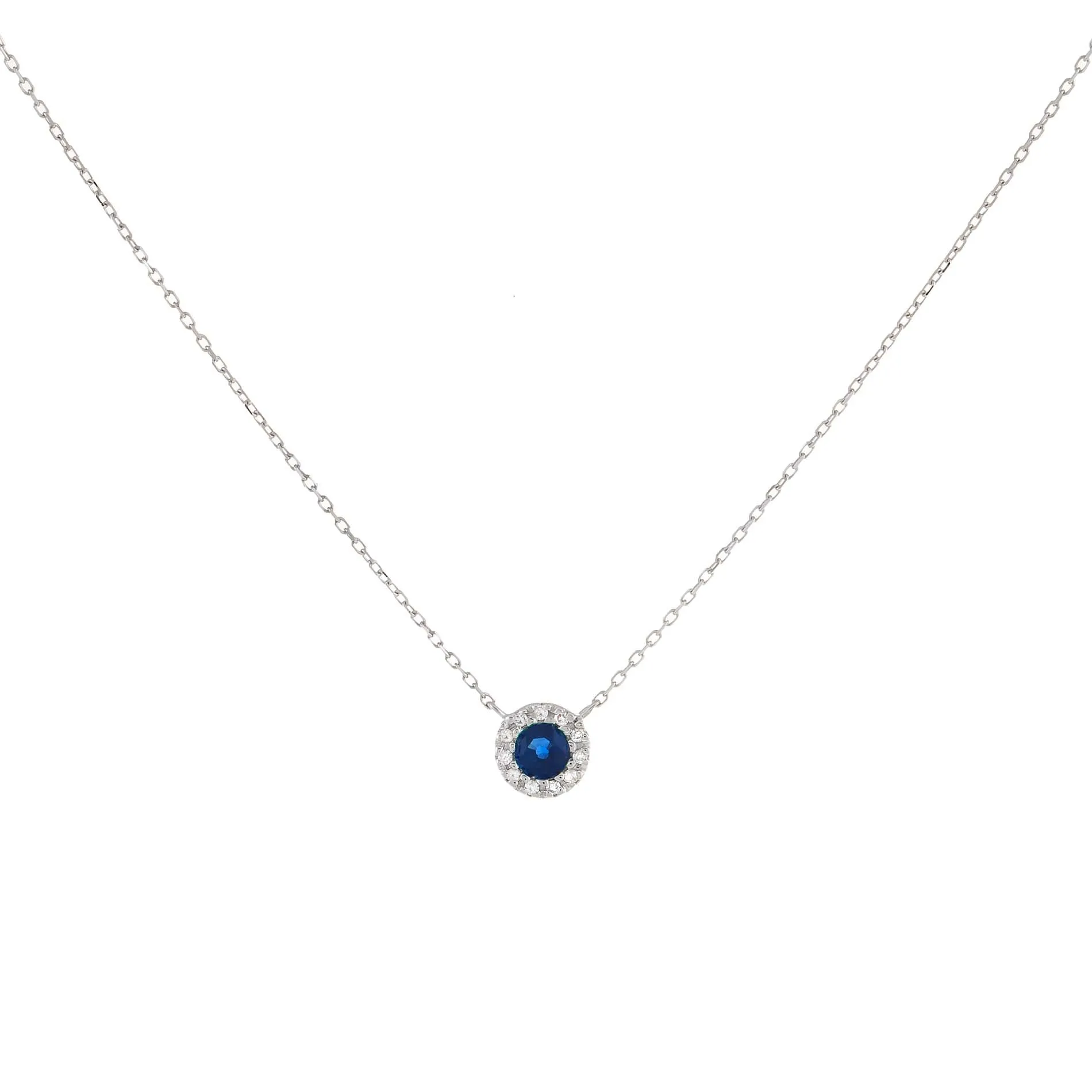 Diamond X Colored Gemstone Circle Necklace 14K sold by Adina Eden's