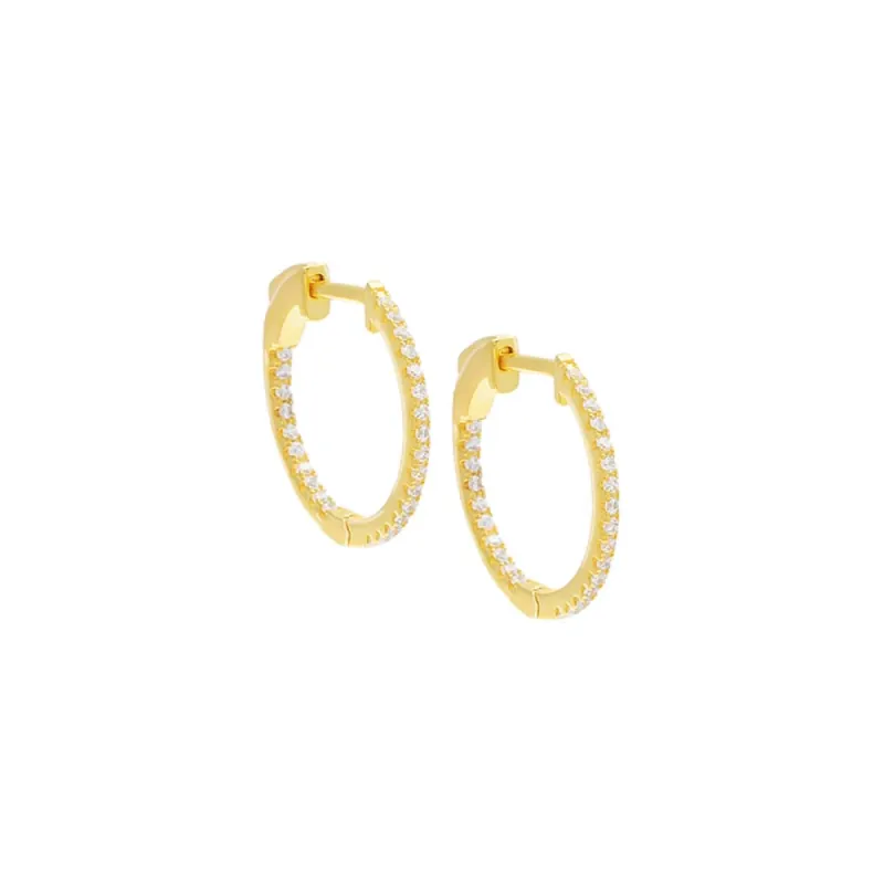 Pavé Round Hoop Earring sold by Adina Eden's