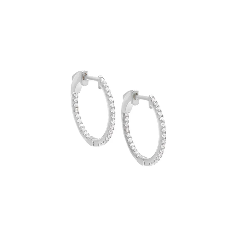 Pavé Round Hoop Earring sold by Adina Eden's product image thumbnail 4