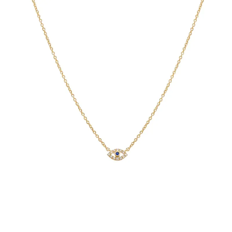 Diamond Open Evil Eye Necklace 14K sold by Adina Eden's