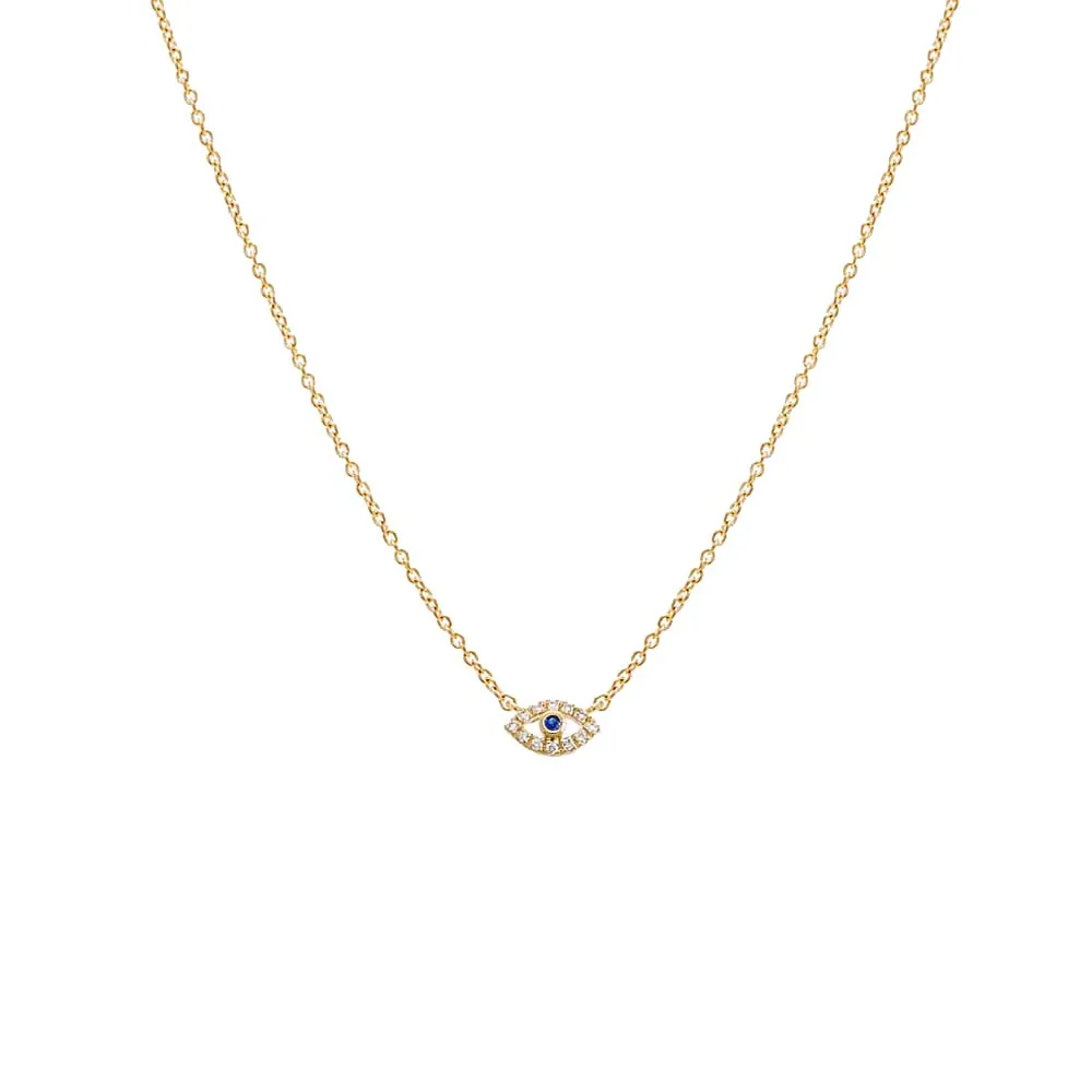 Diamond Open Evil Eye Necklace 14K sold by Adina Eden's