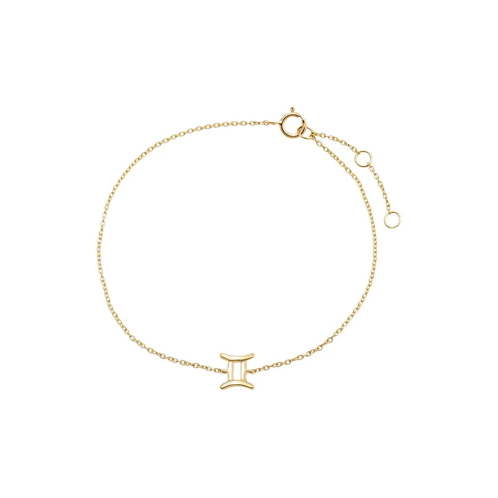 Solid Zodiac Bracelet 14K sold by Adina Eden's
