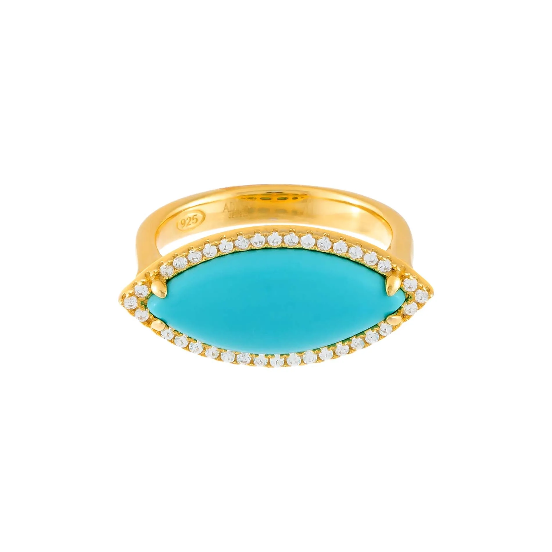 CZ Turquoise Marquise Ring sold by Adina Eden's product image thumbnail 3
