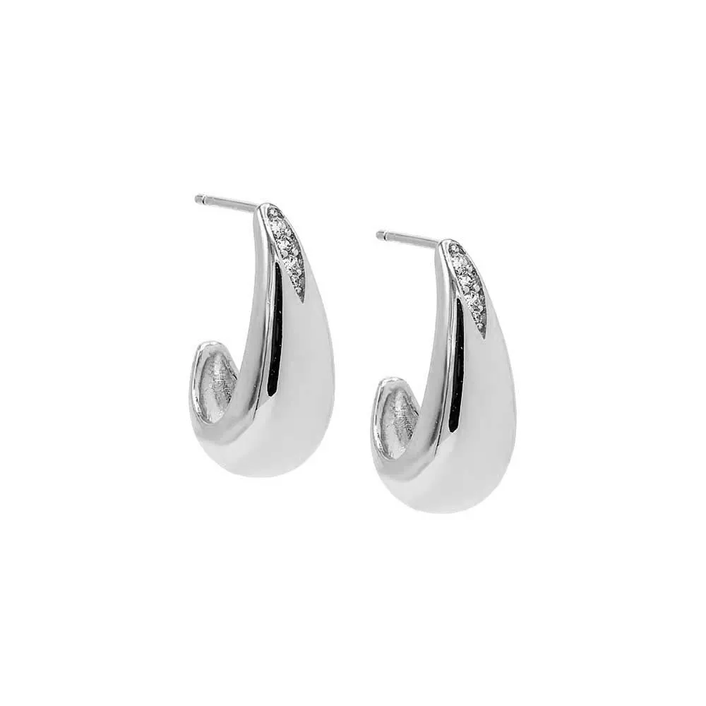 Pave Accented Graduated Hoop Earring sold by Adina Eden's product image thumbnail 3