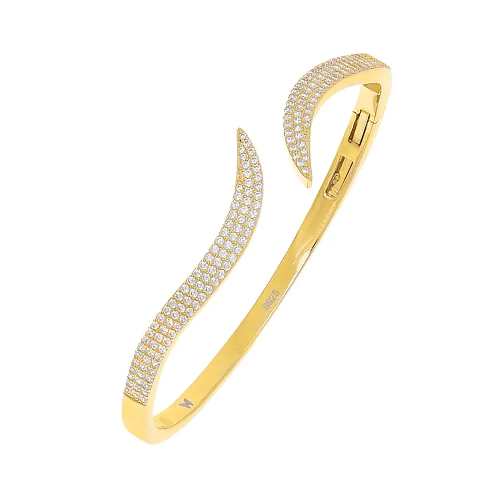 Pavé Wave Bangle sold by Adina Eden's