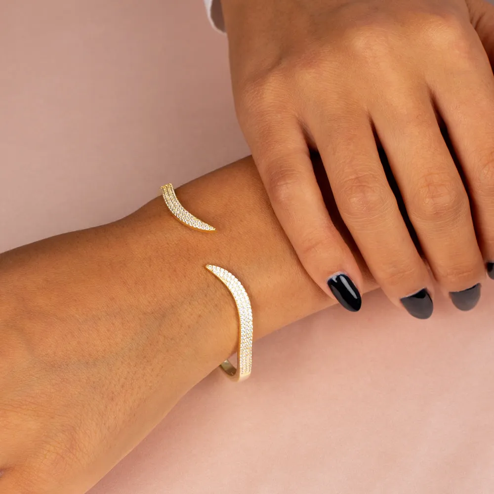 Pavé Wave Bangle sold by Adina Eden's product image thumbnail 2