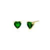 Colored Heart CZ Stud Earrings sold by Adina Eden's