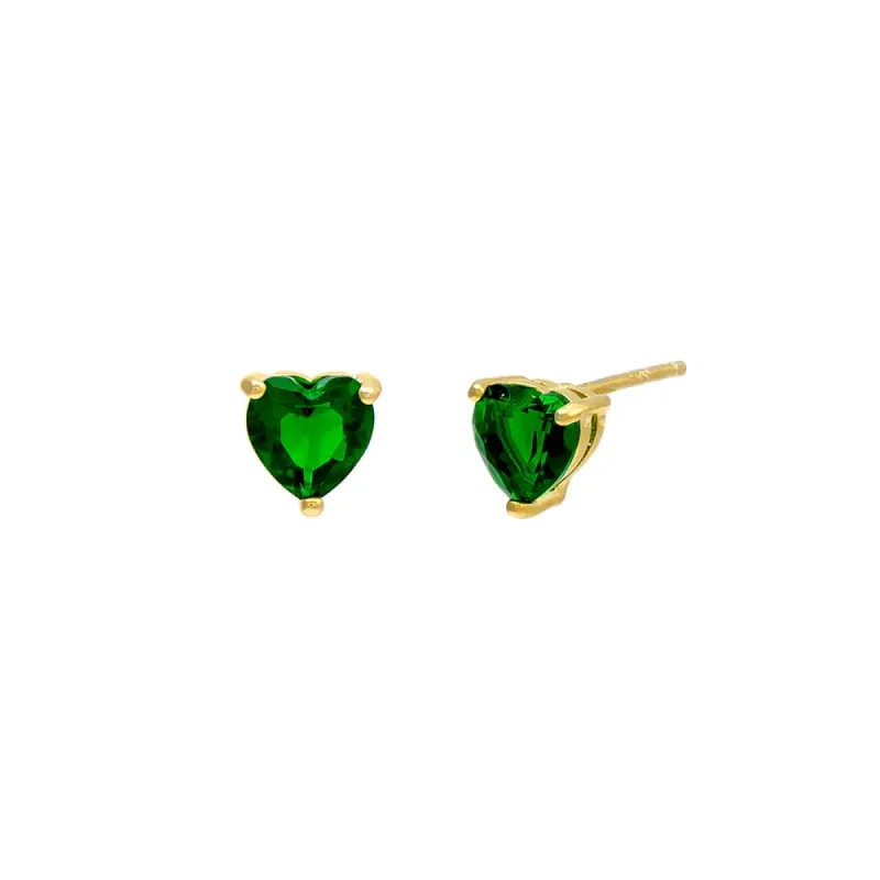 Colored Heart CZ Stud Earrings sold by Adina Eden's