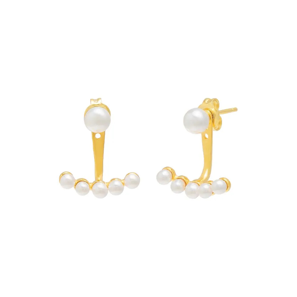 Pearl Ear Jacket Stud Earring sold by Adina Eden's