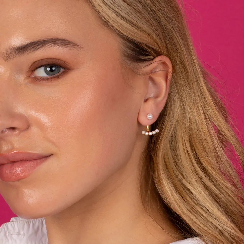 Pearl Ear Jacket Stud Earring sold by Adina Eden's product image thumbnail 2