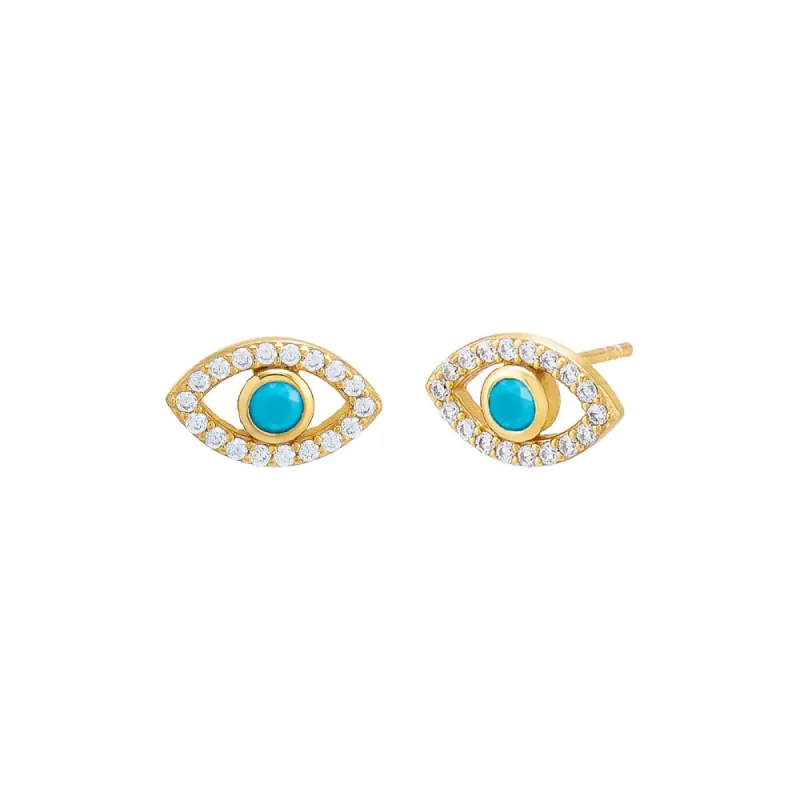 Colored Cutout Evil Eye Stud Earring sold by Adina Eden's