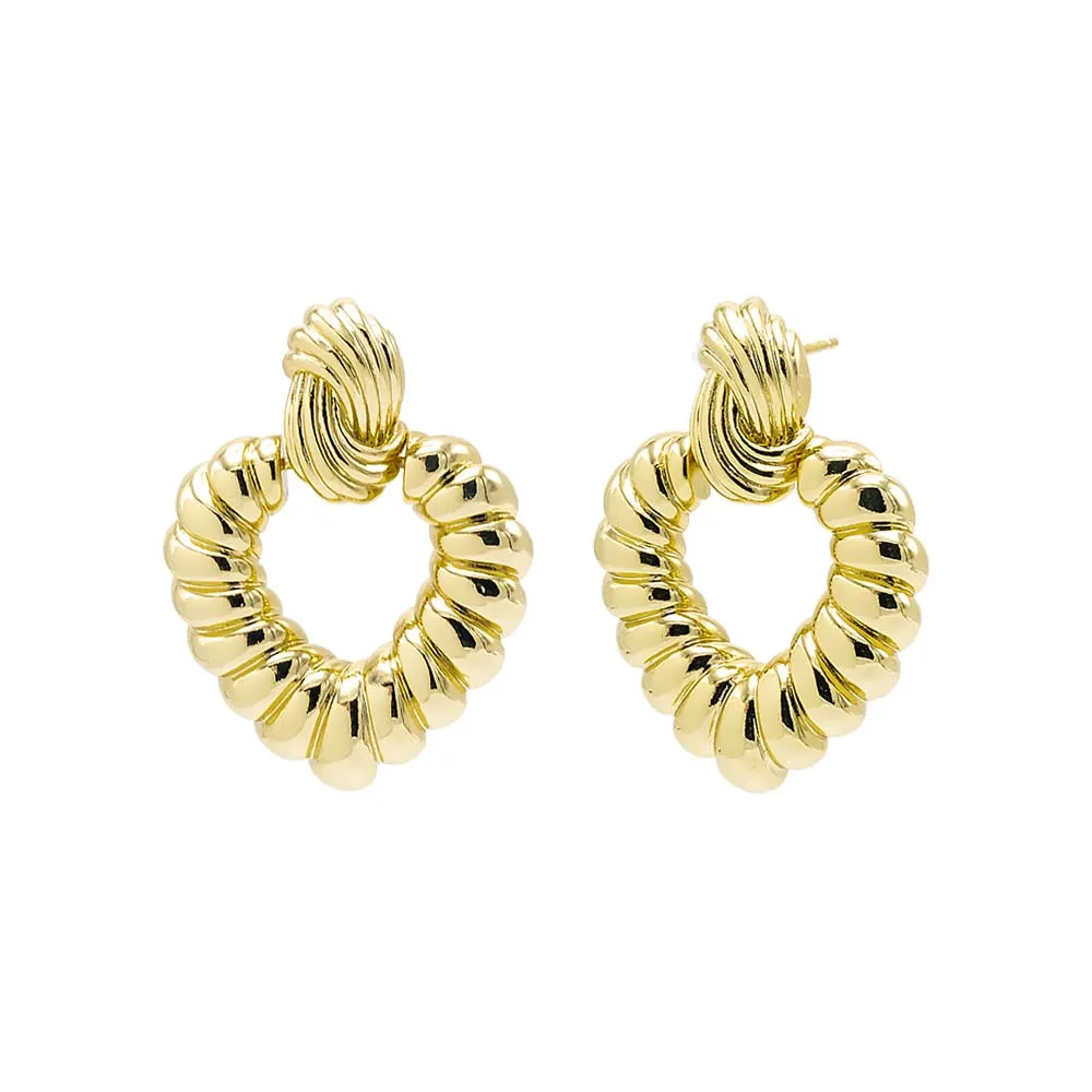 Solid Rope Oval Drop Stud Earring sold by Adina Eden's