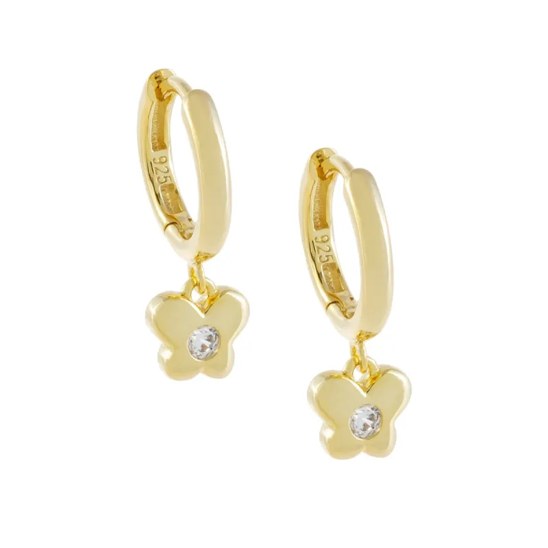 CZ Bezel Butterfly Huggie Earring sold by Adina Eden's