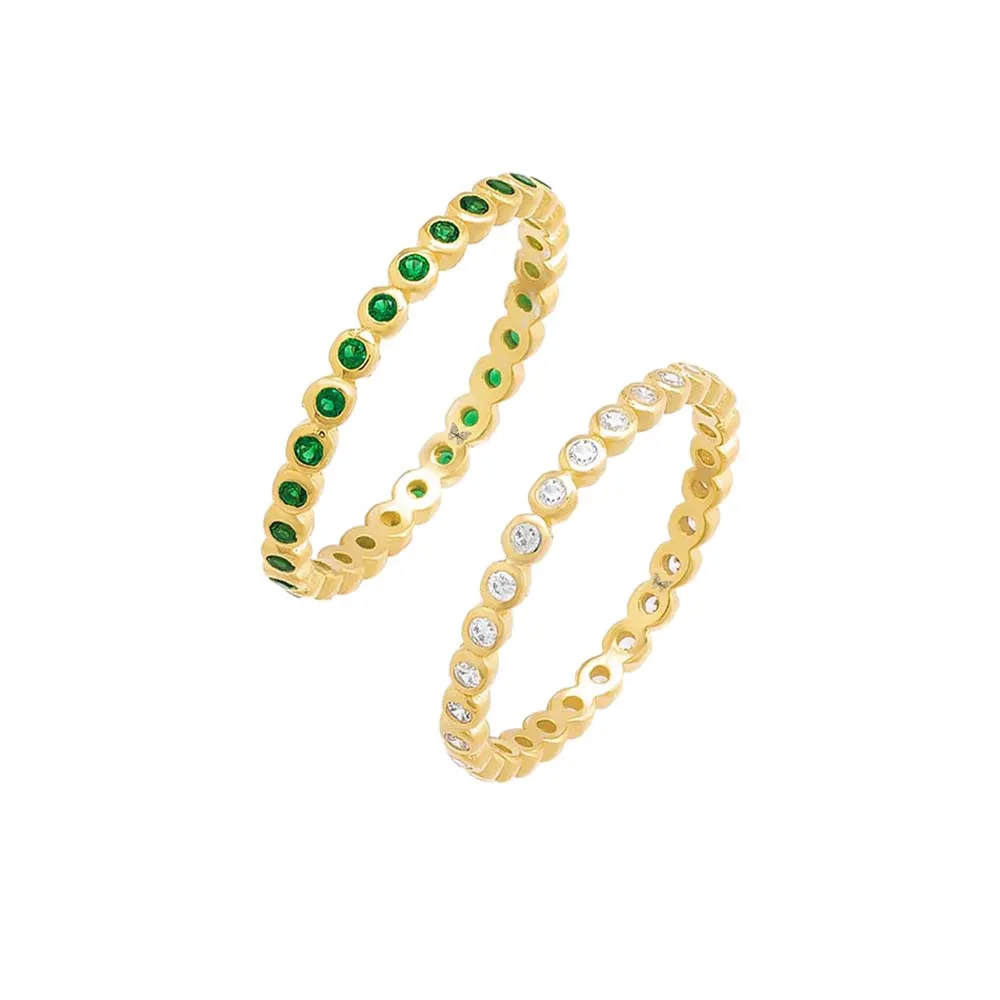 Colored Double Bezel Ring Combo Set sold by Adina Eden's