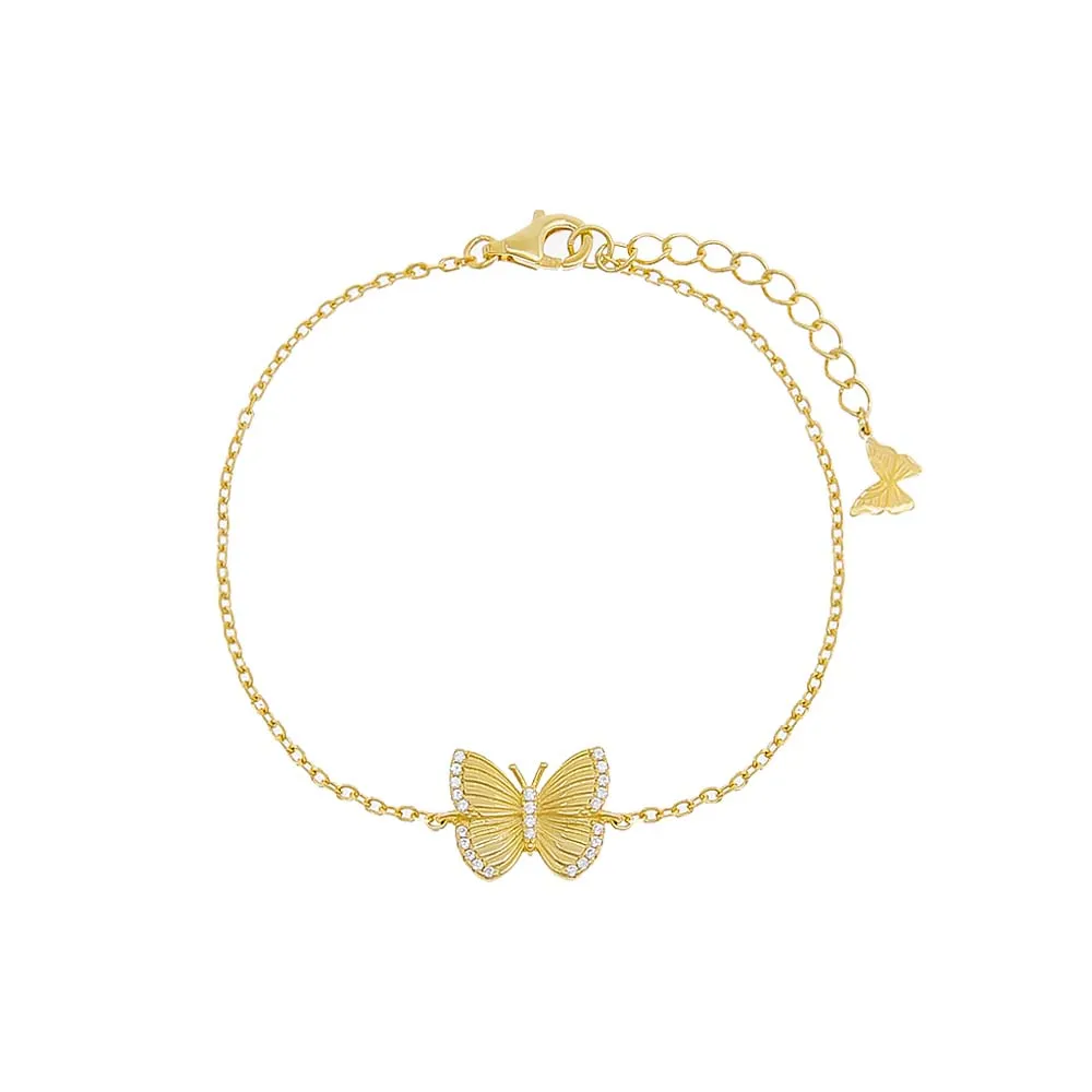 Pave Ridged Butterfly Bracelet sold by Adina Eden's