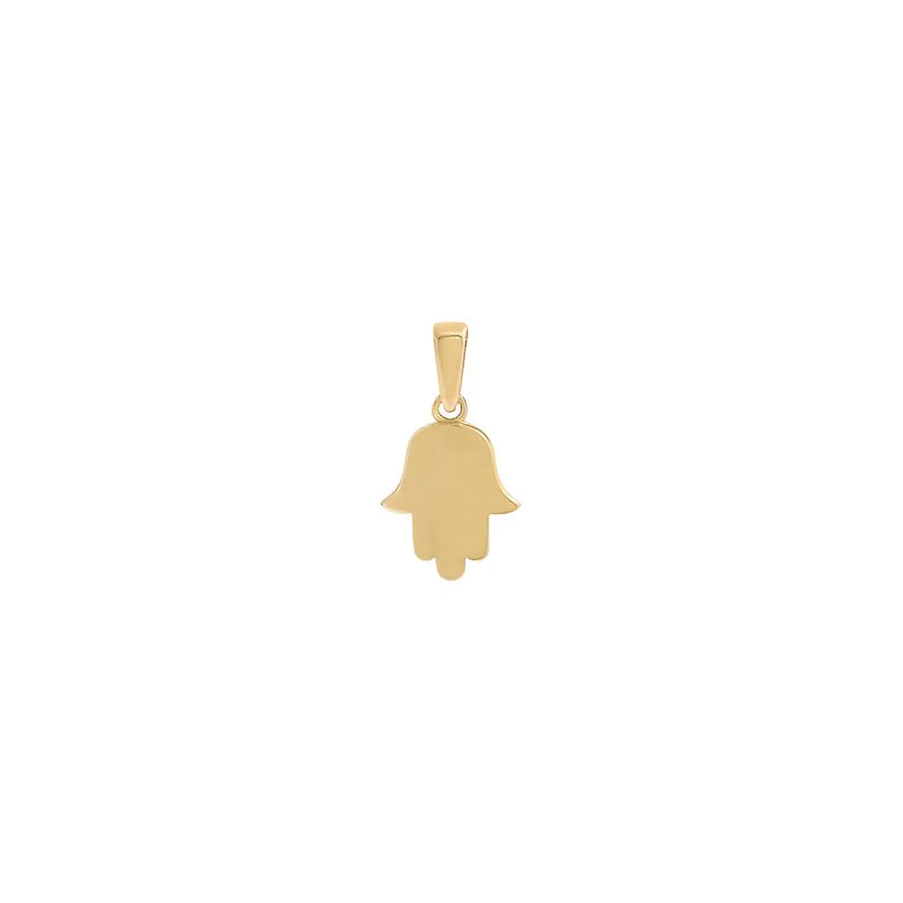 Mini Solid Hamsa Charm 14K sold by Adina Eden's