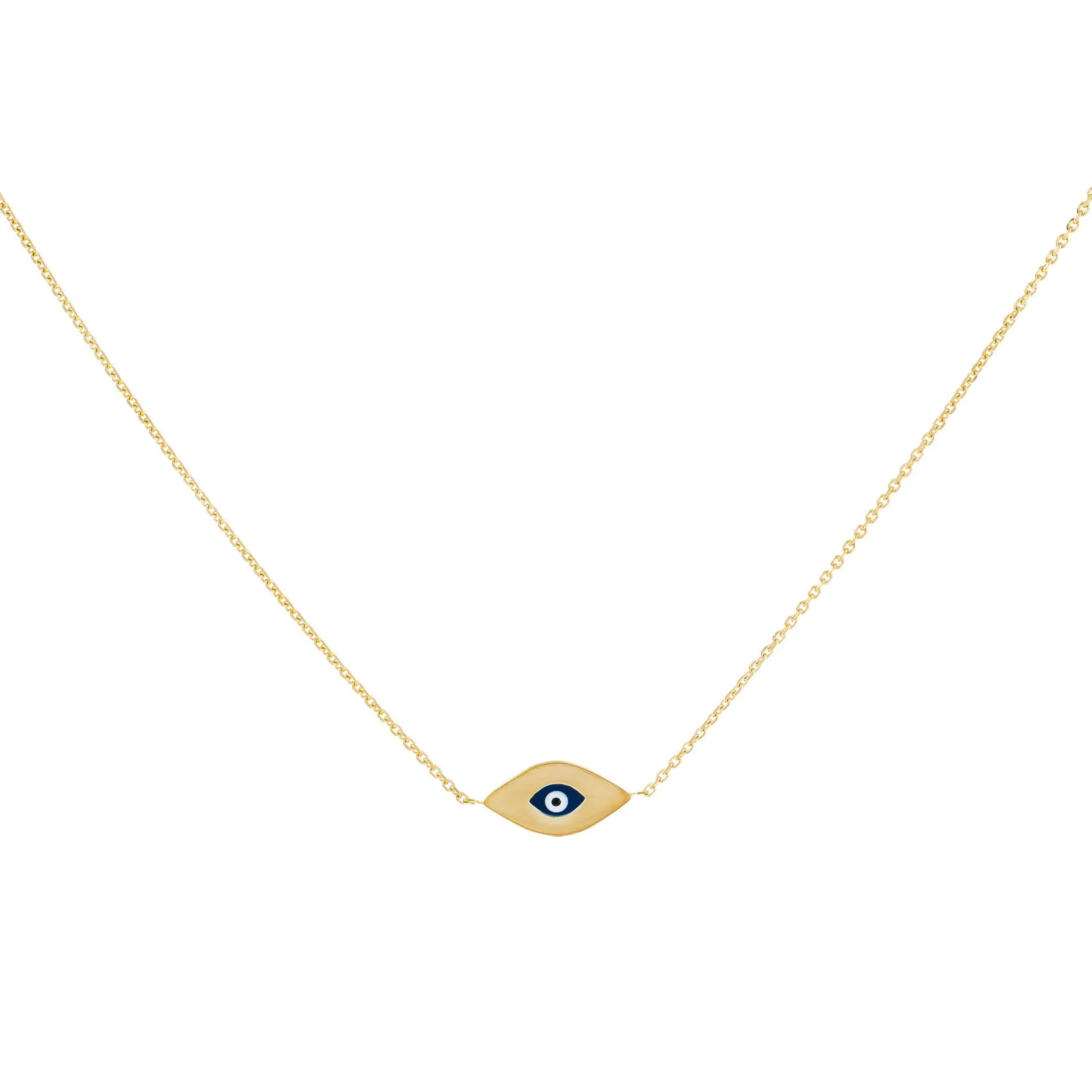 Enamel Evil Eye Necklace 14K sold by Adina Eden's