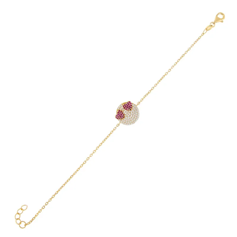 Pavé Heart Eyes Bracelet sold by Adina Eden's