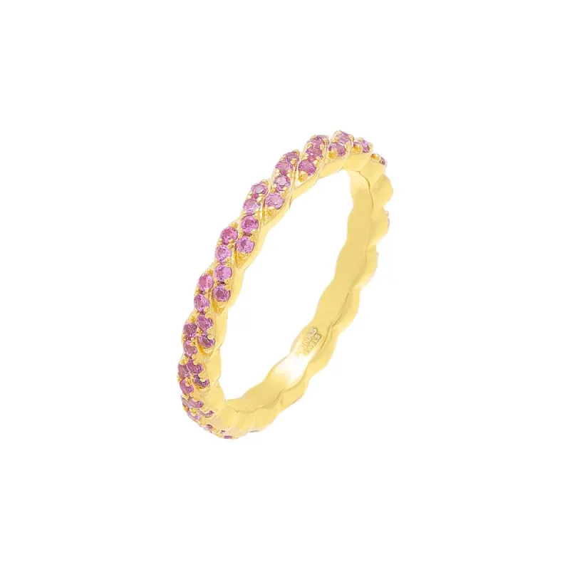 Pink Sapphire Twisted Ring sold by Adina Eden's