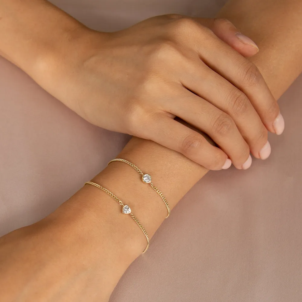 Heart Bezel Cuban Bracelet sold by Adina Eden's product image thumbnail 2