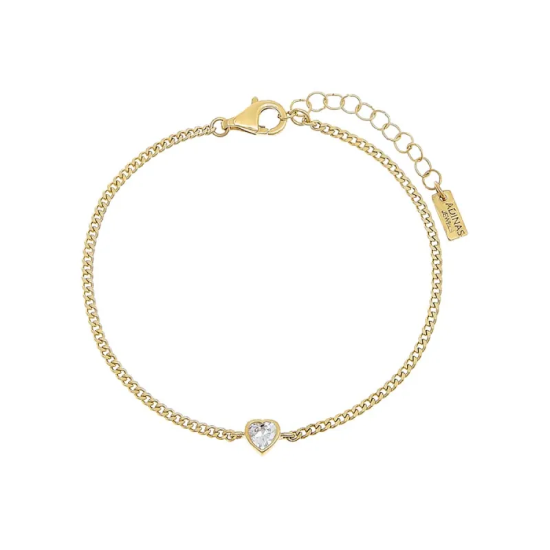 Heart Bezel Cuban Bracelet sold by Adina Eden's