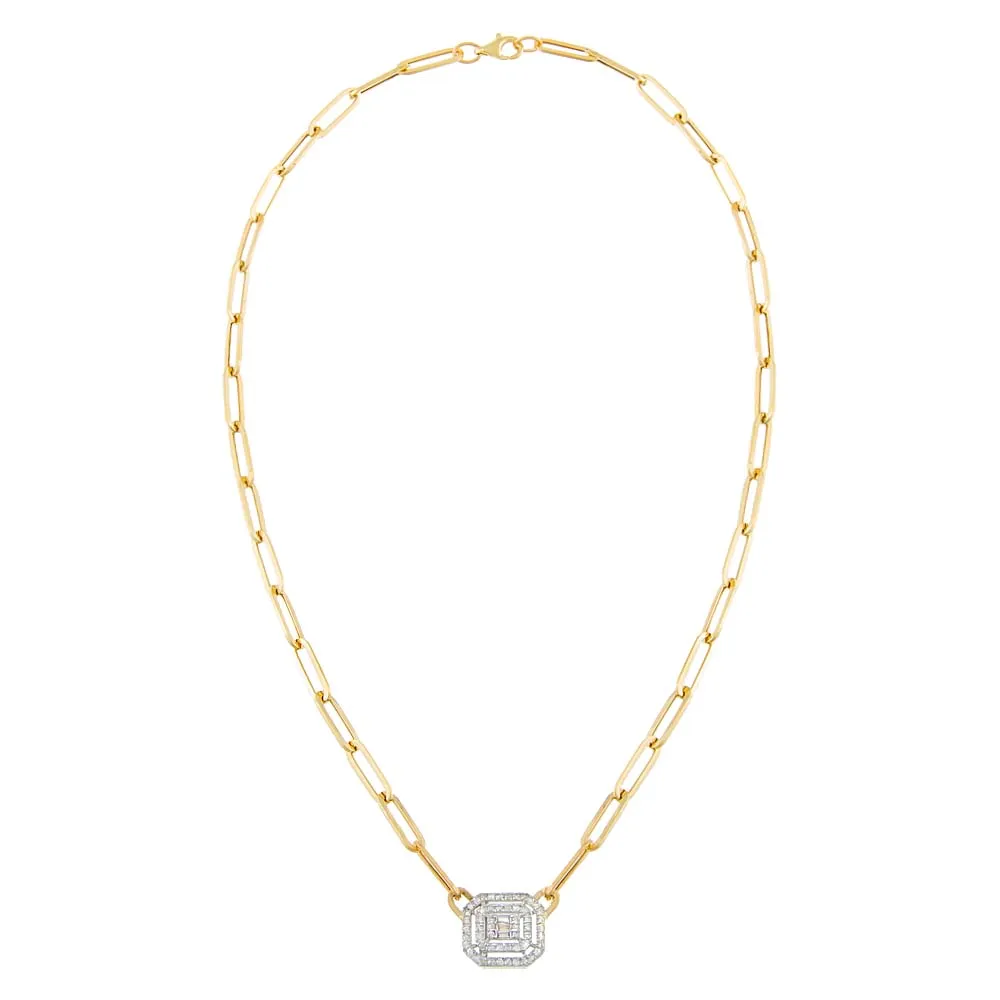 Radiant Diamond Paperclip Necklace 14K sold by Adina Eden's product image thumbnail 4