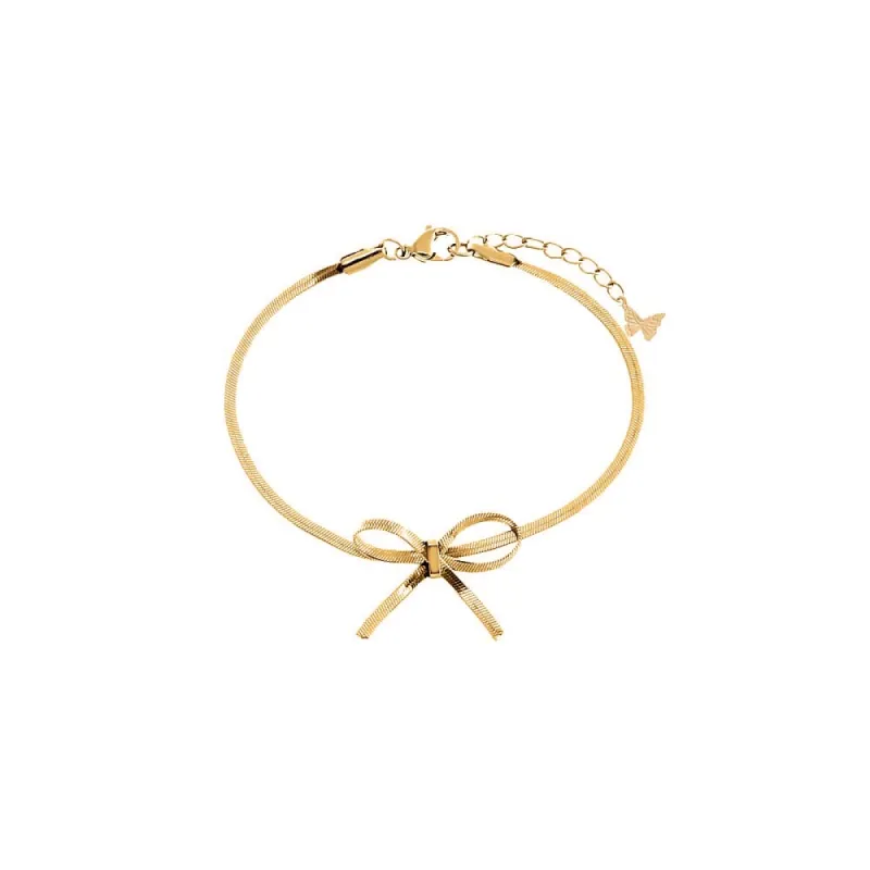 Mini Bow Herringbone Bracelet sold by Adina Eden's