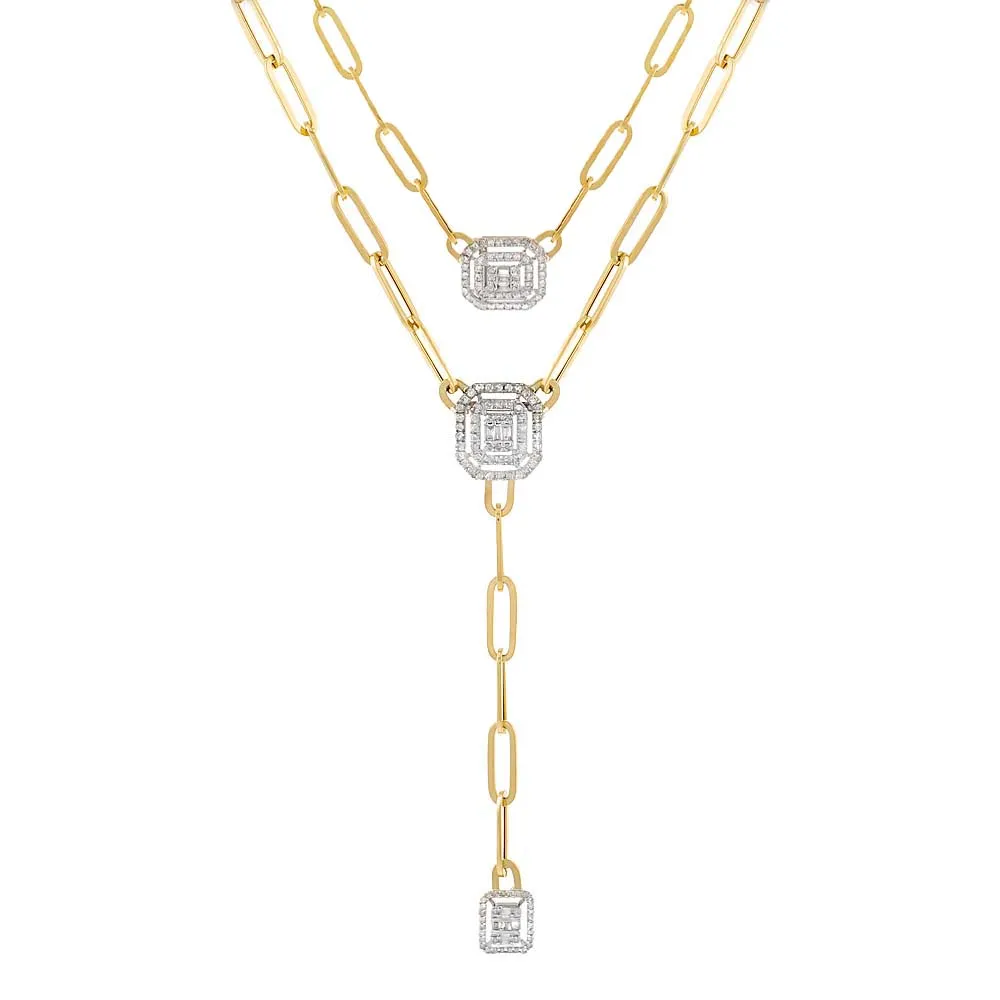 Radiant Diamond Paperclip Necklace 14K sold by Adina Eden's product image thumbnail 3