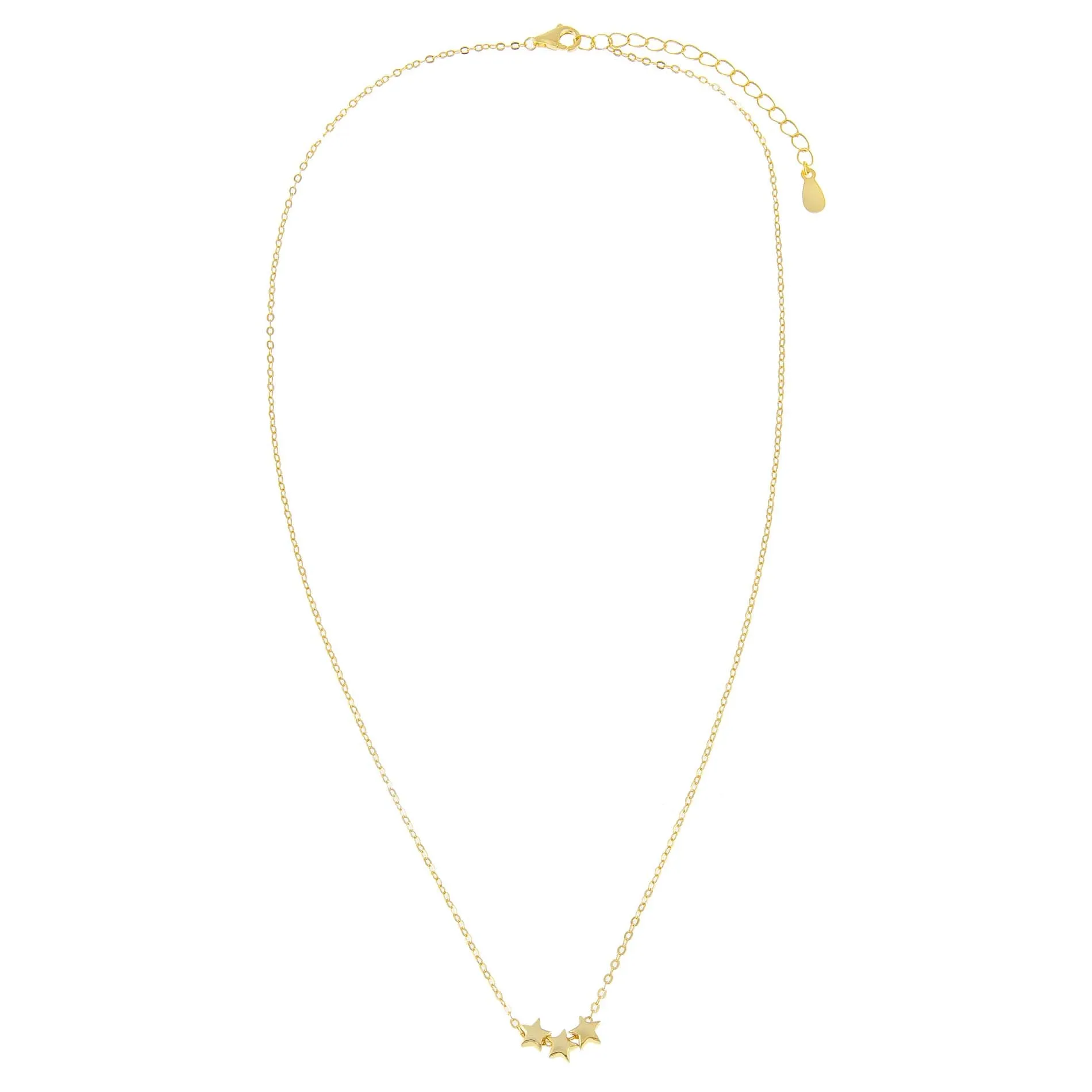 Solid Triple Star Necklace sold by Adina Eden's product image thumbnail 3