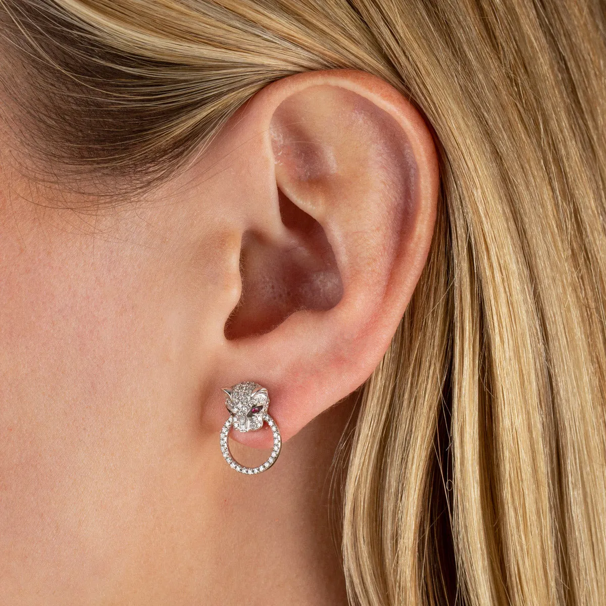 Diamond Ruby Panther Stud Earring 14K sold by Adina Eden's product image thumbnail 2