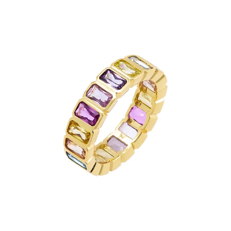 Pastel Baguette Bezel Band Ring sold by Adina Eden's