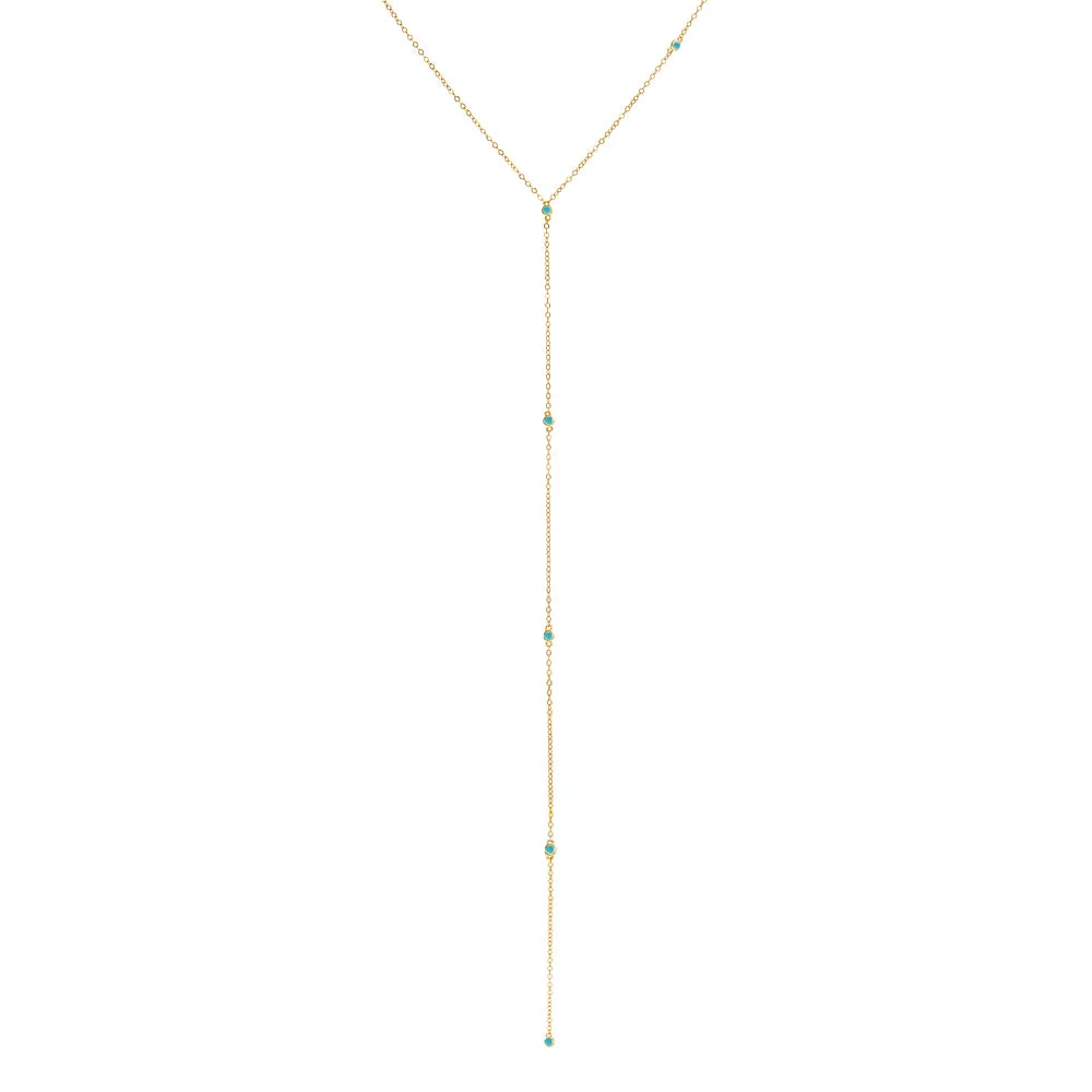 Long CZ Bezel Lariat sold by Adina Eden's product image thumbnail 3