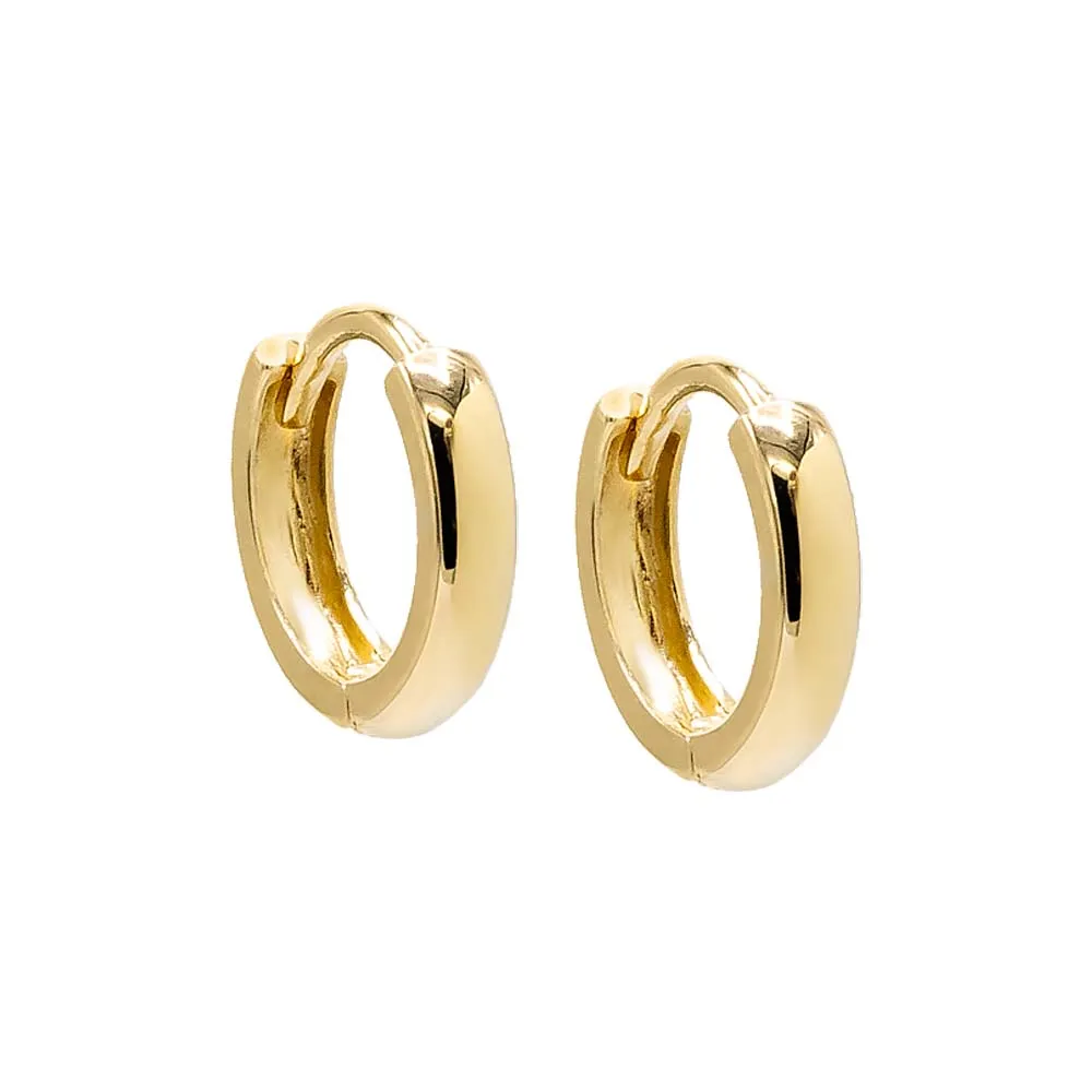 Tiny Wide Solid Cartilage Huggie Earring 14K sold by Adina Eden's