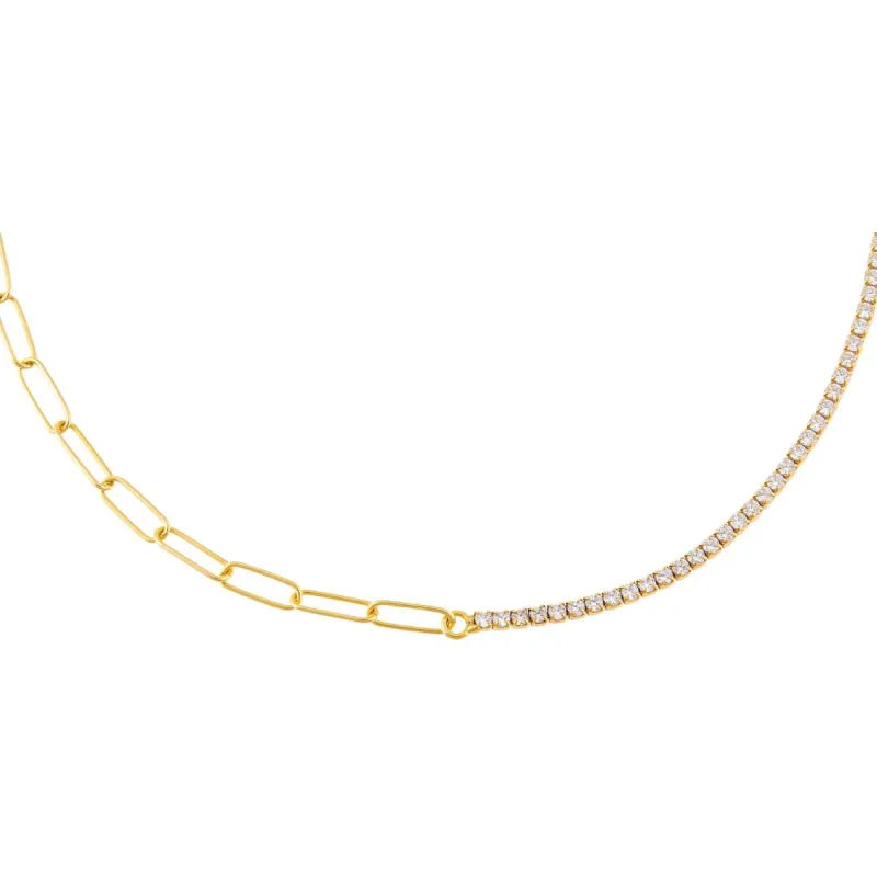 Tennis X Link Necklace sold by Adina Eden's