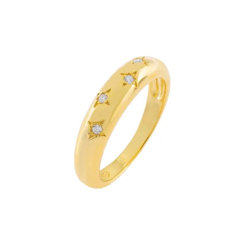 CZ Starburst Dome Ring sold by Adina Eden's