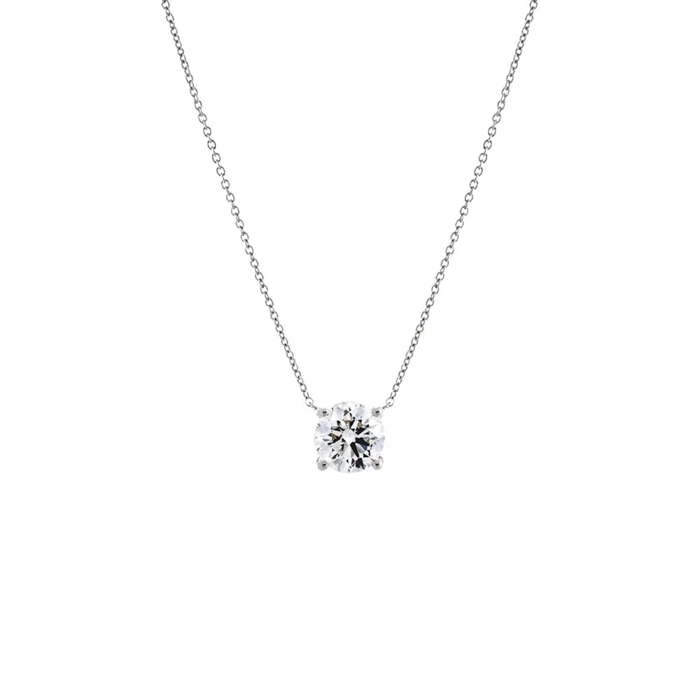 Lab Grown Diamond Round Solitaire Necklace 14K sold by Adina Eden's product image thumbnail 5