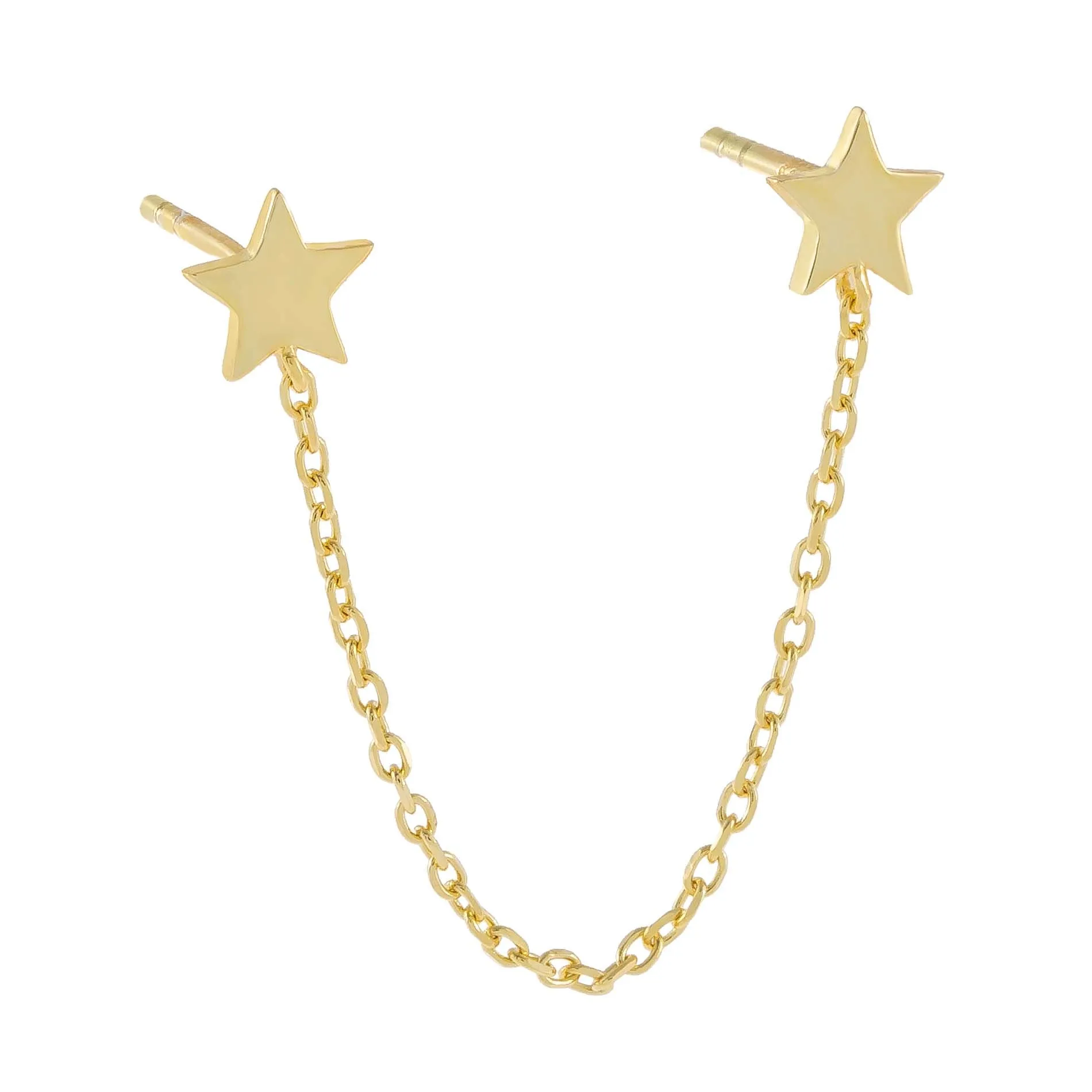 Double Star Chain Stud Earring sold by Adina Eden's