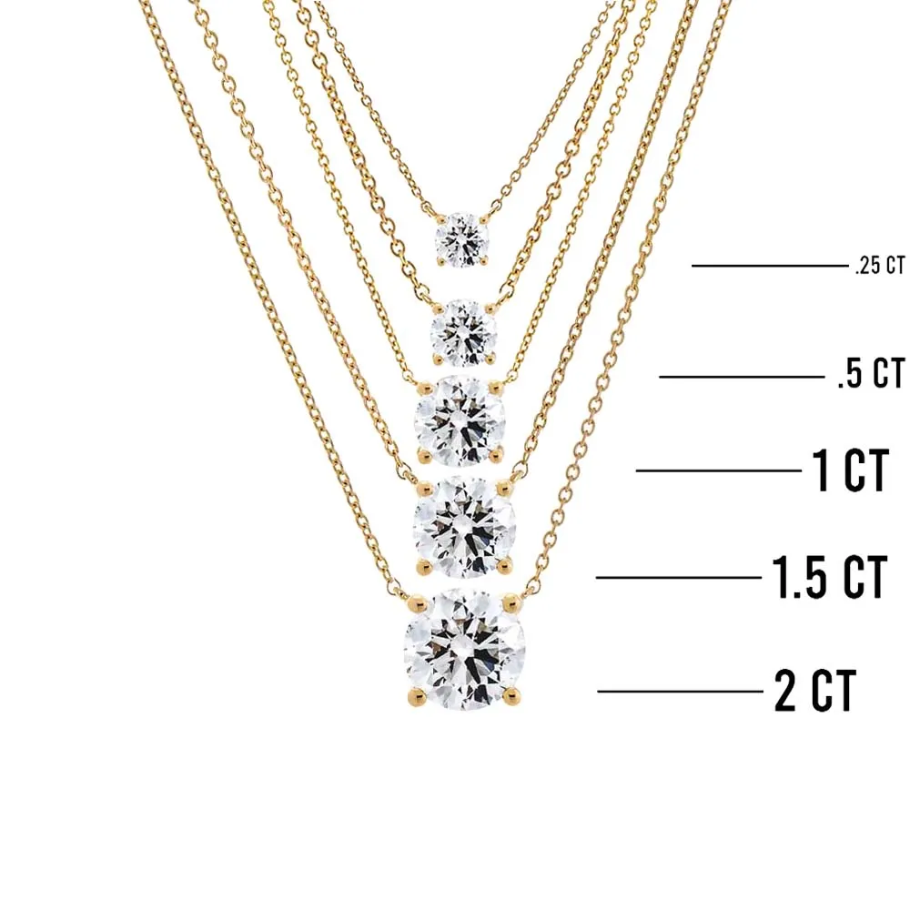 Lab Grown Diamond Round Solitaire Necklace 14K sold by Adina Eden's product image thumbnail 3