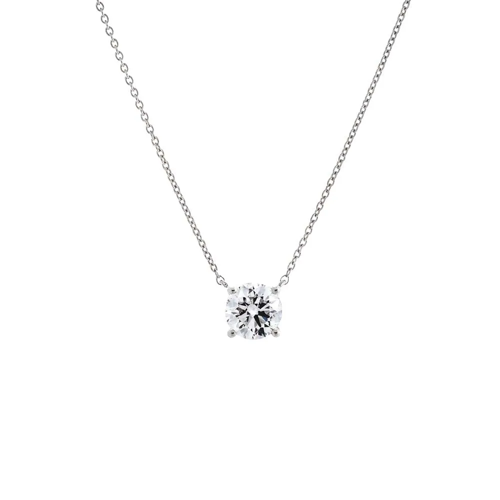 Lab Grown Diamond Round Solitaire Necklace 14K sold by Adina Eden's product image thumbnail 4