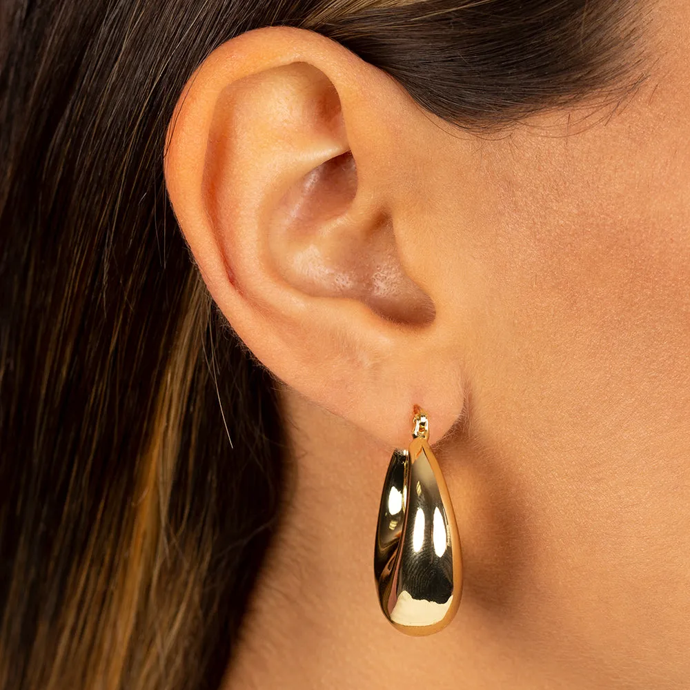 Solid Chubby XL Hoop Earring sold by Adina Eden's product image thumbnail 4