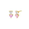 Double Heart CZ Stud Earring sold by Adina Eden's